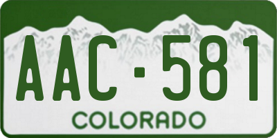 CO license plate AAC581