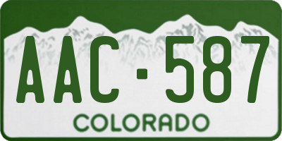 CO license plate AAC587