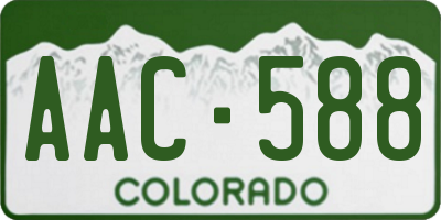 CO license plate AAC588