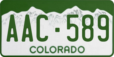 CO license plate AAC589