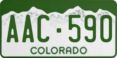 CO license plate AAC590