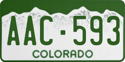 CO license plate AAC593