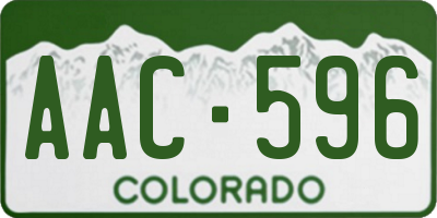 CO license plate AAC596