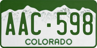 CO license plate AAC598