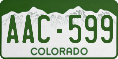 CO license plate AAC599