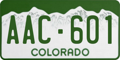 CO license plate AAC601