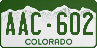 CO license plate AAC602