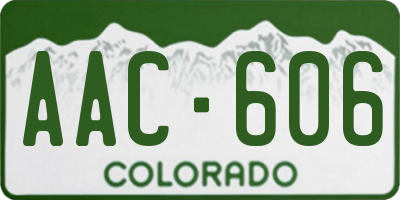 CO license plate AAC606