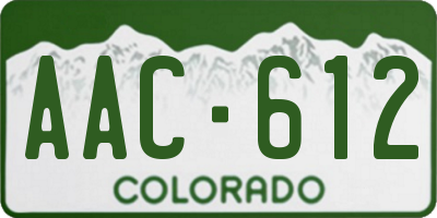 CO license plate AAC612