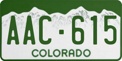 CO license plate AAC615