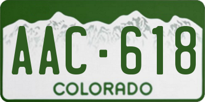 CO license plate AAC618