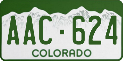 CO license plate AAC624