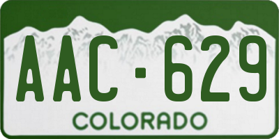 CO license plate AAC629