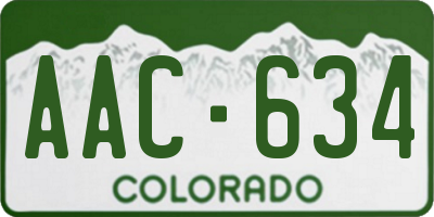 CO license plate AAC634