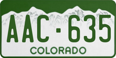 CO license plate AAC635