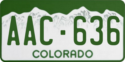 CO license plate AAC636