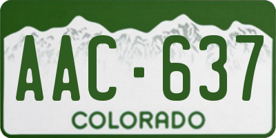 CO license plate AAC637