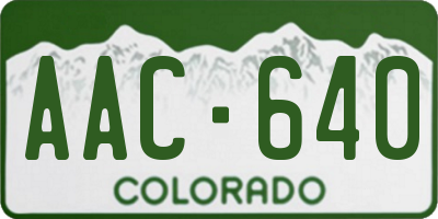 CO license plate AAC640