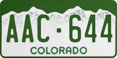 CO license plate AAC644