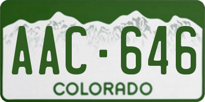 CO license plate AAC646