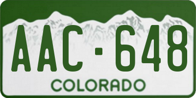CO license plate AAC648