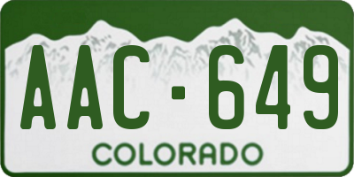 CO license plate AAC649