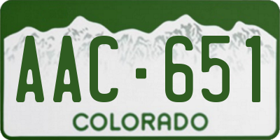 CO license plate AAC651