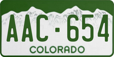 CO license plate AAC654