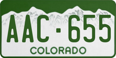 CO license plate AAC655
