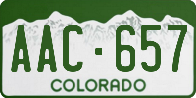 CO license plate AAC657