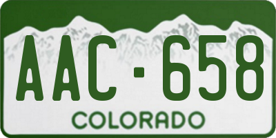 CO license plate AAC658