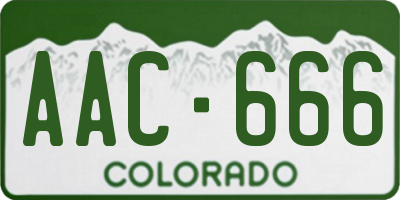 CO license plate AAC666