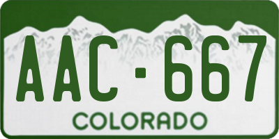 CO license plate AAC667