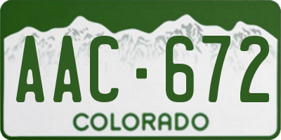 CO license plate AAC672
