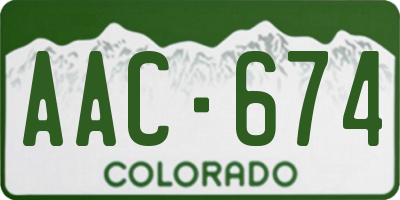 CO license plate AAC674