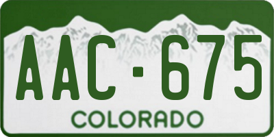 CO license plate AAC675