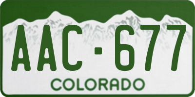 CO license plate AAC677