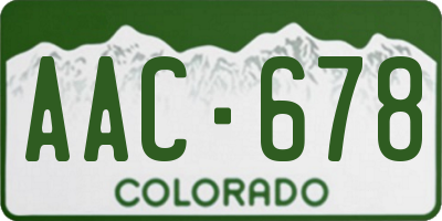 CO license plate AAC678