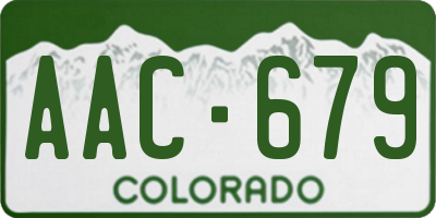 CO license plate AAC679