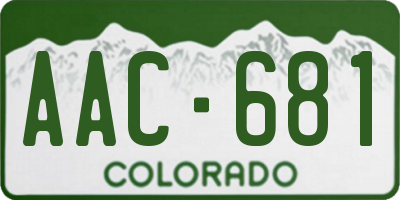 CO license plate AAC681