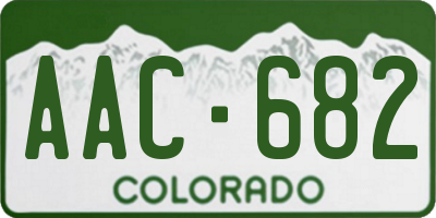CO license plate AAC682