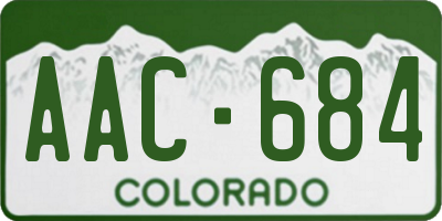 CO license plate AAC684