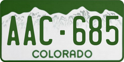 CO license plate AAC685