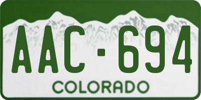 CO license plate AAC694