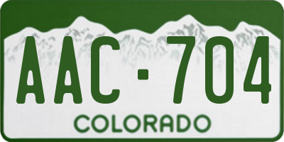 CO license plate AAC704