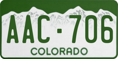 CO license plate AAC706