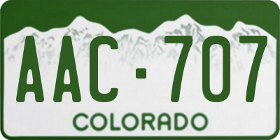 CO license plate AAC707