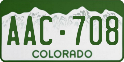 CO license plate AAC708