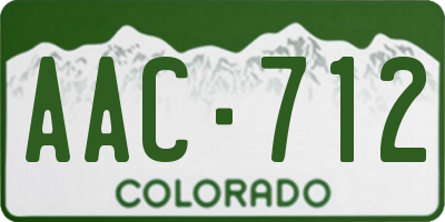 CO license plate AAC712