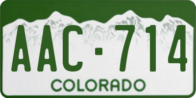 CO license plate AAC714